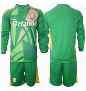 Aston Villa Keeper Hjemmedraktsett Barn 2024-25 Langermet (+ Korte bukser)