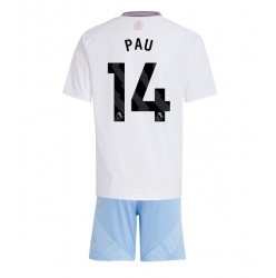 Aston Villa Pau Torres #14 Bortedraktsett Barn 2024-25 Kortermet (+ Korte bukser)
