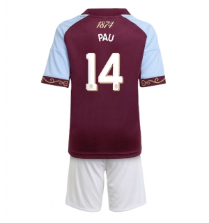 Aston Villa Pau Torres #14 Hjemmedraktsett Barn 2025-26 Kortermet (+ Korte bukser)