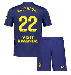 Atletico Madrid Giacomo Raspadori #22 Bortedraktsett Barn 2025-26 Kortermet (+ Korte bukser)