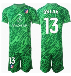 Atletico Madrid Jan Oblak #13 Keeper Bortedraktsett Barn 2024-25 Kortermet (+ Korte bukser)