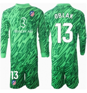 Atletico Madrid Jan Oblak #13 Keeper Bortedraktsett Barn 2024-25 Langermet (+ Korte bukser)