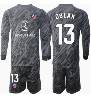 Atletico Madrid Jan Oblak #13 Keeper Hjemmedraktsett Barn 2024-25 Langermet (+ Korte bukser)