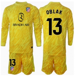 Atletico Madrid Jan Oblak #13 Keeper Tredjedraktsett Barn 2024-25 Langermet (+ Korte bukser)