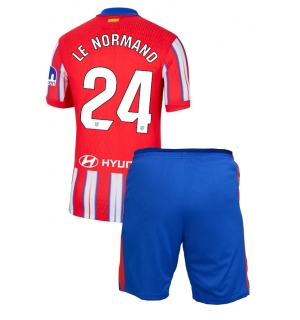 Atletico Madrid Robin Le Normand #24 Hjemmedraktsett Barn 2024-25 Kortermet (+ Korte bukser)