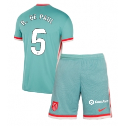 Atletico Madrid Rodrigo De Paul #5 Bortedraktsett Barn 2024-25 Kortermet (+ Korte bukser)