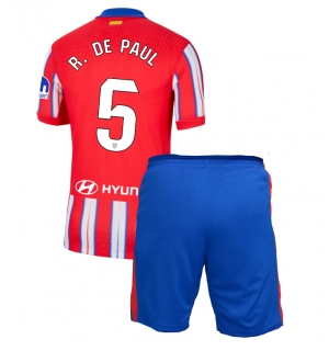 Atletico Madrid Rodrigo De Paul #5 Hjemmedraktsett Barn 2024-25 Kortermet (+ Korte bukser)