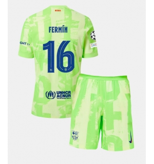 Barcelona Fermin Lopez #16 Tredjedraktsett Barn 2024-25 Kortermet (+ Korte bukser)