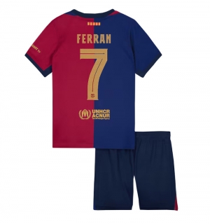 Barcelona Ferran Torres #7 Hjemmedraktsett Barn 2024-25 Kortermet (+ Korte bukser)