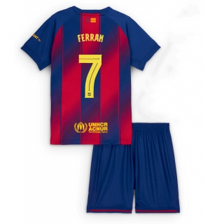 Barcelona Ferran Torres #7 Hjemmedraktsett Barn 2025-26 Kortermet (+ Korte bukser)