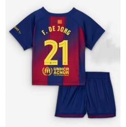 Barcelona Frenkie de Jong #21 Hjemmedraktsett Barn 2025-26 Kortermet (+ Korte bukser)