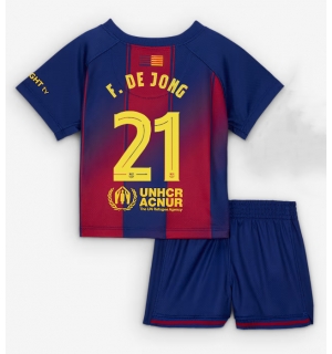 Barcelona Frenkie de Jong #21 Hjemmedraktsett Barn 2025-26 Kortermet (+ Korte bukser)