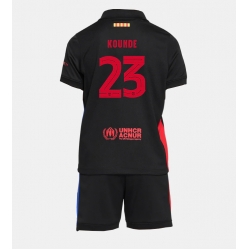 Barcelona Jules Kounde #23 Bortedraktsett Barn 2024-25 Kortermet (+ Korte bukser)