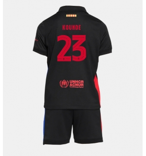Barcelona Jules Kounde #23 Bortedraktsett Barn 2024-25 Kortermet (+ Korte bukser)