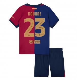 Barcelona Jules Kounde #23 Hjemmedraktsett Barn 2024-25 Kortermet (+ Korte bukser)