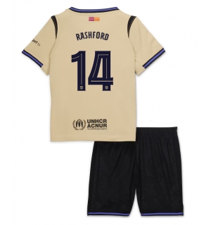 Barcelona Marcus Rashford #14 Bortedraktsett Barn 2025-26 Kortermet (+ Korte bukser)