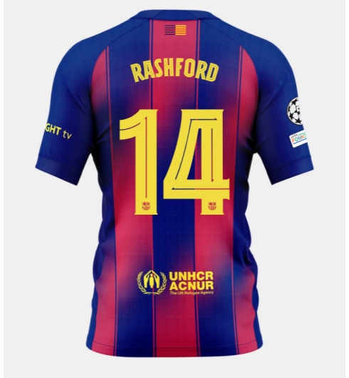 Barcelona Marcus Rashford #14 Hjemmedrakt 2025-26 Kortermet Barcelona Marcus Rashford #14 Hjemmedrakt 2025-26 Kortermet