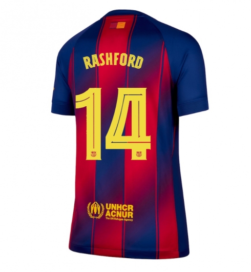 Barcelona Marcus Rashford #14 Hjemmedrakt Dame 2025-26 Kortermet Barcelona Marcus Rashford #14 Hjemmedrakt Dame 2025-26 Kortermet