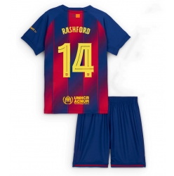 Barcelona Marcus Rashford #14 Hjemmedraktsett Barn 2025-26 Kortermet (+ Korte bukser)