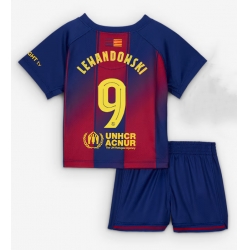 Barcelona Robert Lewandowski #9 Hjemmedraktsett Barn 2025-26 Kortermet (+ Korte bukser)