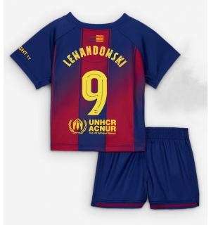 Barcelona Robert Lewandowski #9 Hjemmedraktsett Barn 2025-26 Kortermet (+ Korte bukser)
