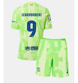 Barcelona Robert Lewandowski #9 Tredjedraktsett Barn 2024-25 Kortermet (+ Korte bukser)