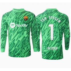 Barcelona Ter Stegen #1 Keeper Bortedrakt 2024-25 Langermet