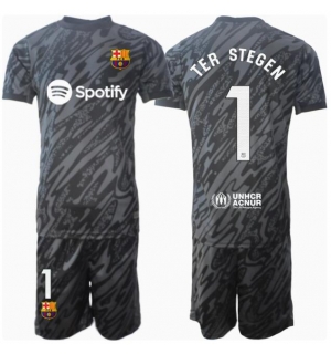 Barcelona Ter Stegen #1 Keeper Tredjedraktsett Barn 2024-25 Kortermet (+ Korte bukser)
