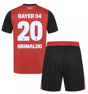 Bayer Leverkusen Alejandro Grimaldo #20 Hjemmedraktsett Barn 2024-25 Kortermet (+ Korte bukser)