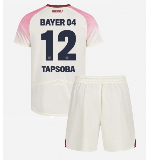 Bayer Leverkusen Edmond Tapsoba #12 Bortedraktsett Barn 2025-26 Kortermet (+ Korte bukser)
