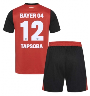 Bayer Leverkusen Edmond Tapsoba #12 Hjemmedraktsett Barn 2024-25 Kortermet (+ Korte bukser)