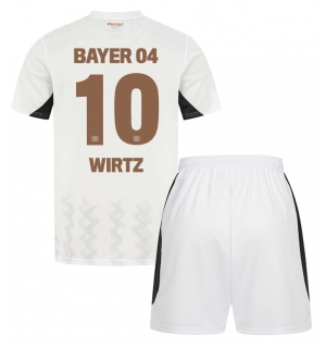 Bayer Leverkusen Florian Wirtz #10 Bortedraktsett Barn 2024-25 Kortermet (+ Korte bukser)