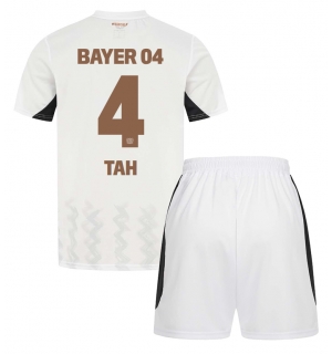 Bayer Leverkusen Jonathan Tah #4 Bortedraktsett Barn 2024-25 Kortermet (+ Korte bukser)