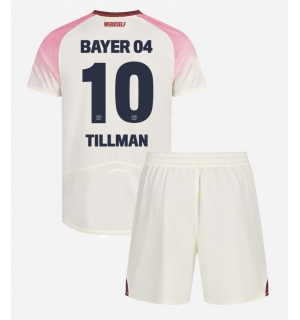 Bayer Leverkusen Malik Tillman #10 Bortedraktsett Barn 2025-26 Kortermet (+ Korte bukser)