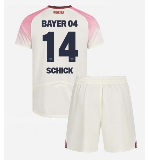 Bayer Leverkusen Patrik Schick #14 Bortedraktsett Barn 2025-26 Kortermet (+ Korte bukser)