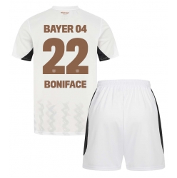 Bayer Leverkusen Victor Boniface #22 Bortedraktsett Barn 2024-25 Kortermet (+ Korte bukser)