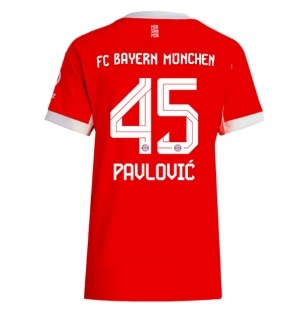 Bayern Munich Aleksandar Pavlovic #45 Hjemmedrakt Dame 2025-26 Kortermet