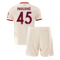 Bayern Munich Aleksandar Pavlovic #45 Tredjedraktsett Barn 2024-25 Kortermet (+ Korte bukser)