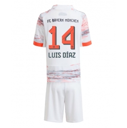 Bayern Munich Luis Diaz #14 Bortedraktsett Barn 2025-26 Kortermet (+ Korte bukser)