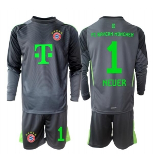 Bayern Munich Manuel Neuer #1 Keeper Bortedraktsett Barn 2025-26 Langermet (+ Korte bukser)