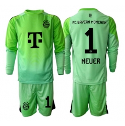 Bayern Munich Manuel Neuer #1 Keeper Hjemmedraktsett Barn 2025-26 Langermet (+ Korte bukser)