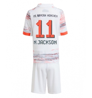Bayern Munich Nicolas Jackson #11 Bortedraktsett Barn 2025-26 Kortermet (+ Korte bukser)