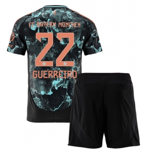 Bayern Munich Raphael Guerreiro #22 Bortedraktsett Barn 2024-25 Kortermet (+ Korte bukser)
