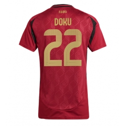 Belgia Jeremy Doku #22 Hjemmedrakt Dame EM 2024 Kortermet