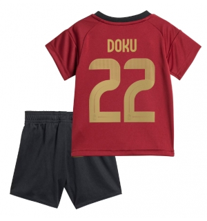 Belgia Jeremy Doku #22 Hjemmedraktsett Barn EM 2024 Kortermet (+ Korte bukser)