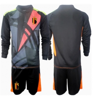 Belgia Keeper Hjemmedraktsett Barn EM 2024 Langermet (+ Korte bukser)