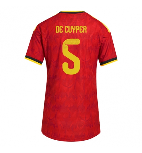 Belgia Maxim De Cuyper #5 Hjemmedrakt Dame VM 2026 Kortermet Belgia Maxim De Cuyper #5 Hjemmedrakt Dame VM 2026 Kortermet