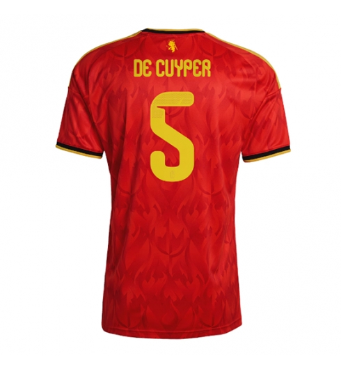 Belgia Maxim De Cuyper #5 Hjemmedrakt VM 2026 Kortermet Belgia Maxim De Cuyper #5 Hjemmedrakt VM 2026 Kortermet