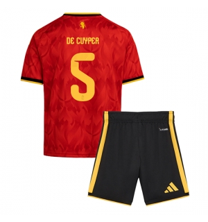 Belgia Maxim De Cuyper #5 Hjemmedraktsett Barn VM 2026 Kortermet (+ Korte bukser)