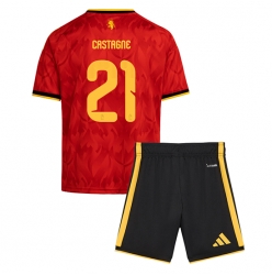 Belgia Timothy Castagne #21 Hjemmedraktsett Barn VM 2026 Kortermet (+ Korte bukser)